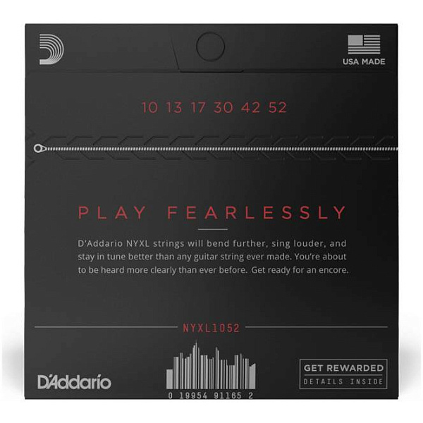 D'Addario NYXL1052 - Струны для электрогитары 10-5, никелированные, Light top/Heavy bottom 