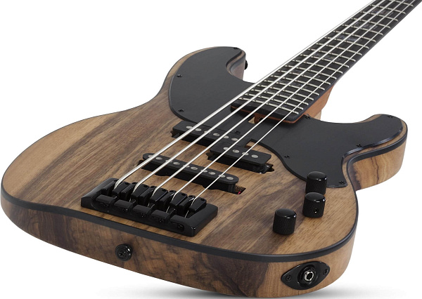 Бас-гитара SCHECTER [MODEL-T 5 EXOTIC BLACK LIMBA BL] бас-гитара 5-струнная, корпус: черная лимба, гриф: обожжёный клен, накладка: черное дерево, 21 лад, цвет: Black Limba (BL)