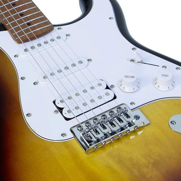 Bosstone SG-04 V.2 3TS - Электрогитара Stratоcaster с чехлом, цвет Sunburst/санберст 