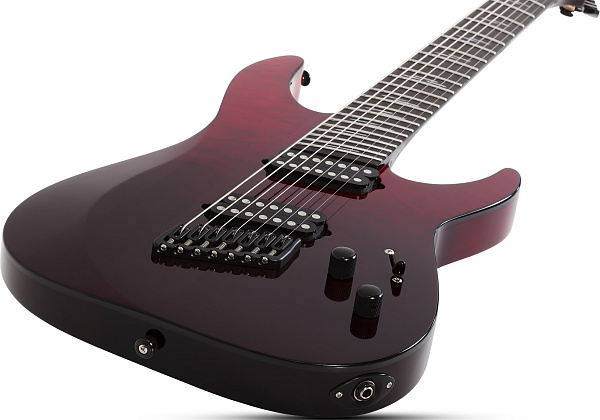 Электрогитара SCHECTER [REAPER-7 ELITE MS BLOODBURST BB] электрогитара 7-струнная мультимензурная, корпус: красное дерево, топ: стеганый клен, гриф: венге, накладка: черное дерево, 24 лада, цвет: Blood Burst (BB)