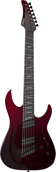 Электрогитара SCHECTER [REAPER-7 ELITE MS BLOODBURST BB] электрогитара 7-струнная мультимензурная, корпус: красное дерево, топ: стеганый клен, гриф: венге, накладка: черное дерево, 24 лада, цвет: Blood Burst (BB)