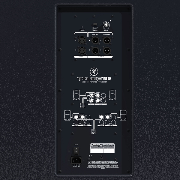 MACKIE THUMP18S активный сабвуфер, мощность 1200 Ватт (600 Watts RMS), динамик 18