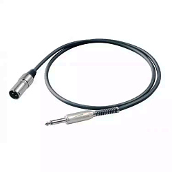 Proel BULK220LU10 - Сценический инструментальный кабель, 6.3мм Jack <->XLR папа , длина - 10 м