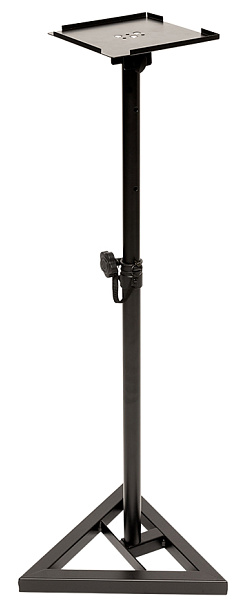 Комплект стоек STAGG [SMOS-12 SET] 2 стойки для студийных мониторов, металлическая конструкция с треугольным основанием 44х44х44 см, наклонная полочка размером 23х23 см, высота 80-130 см, максимальная нагрузка 40 кг, вес 3,9 кг (шт.), цвет черный