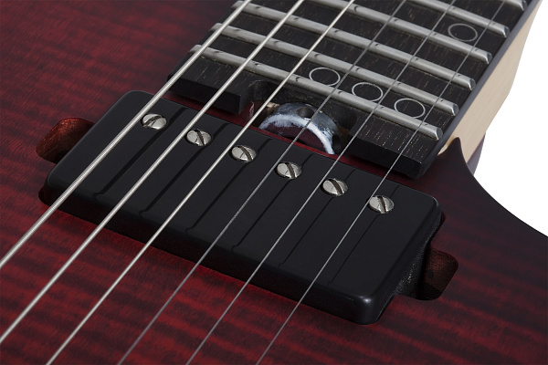Электрогитара SCHECTER [SUNSET-6 EXTREME SCB] электрогитара 6-струнная, корпус: ньятон, топ: огненный клен, гриф: клен, накладка: черное дерево, 24 лада, цвет: Scarlet Burst (SCB)