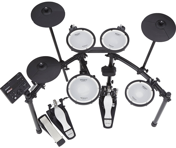 Электронная ударная установка ROLAND [TD-07DMK] TD-07DMK V-Drums, работа с карданом, 50 наборов ударных, 143 звука ударных, функции обучения, метроном, USB