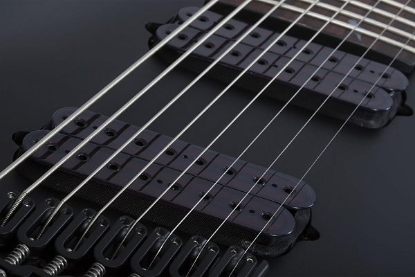 Электрогитара SCHECTER [DAMIEN-8 MS SBK] электрогитара 8-струнная, мультимензур, корпус: красное дерево, гриф: клен, накладка: палисандр, 24 лада, цвет: Satin Black (SBK)