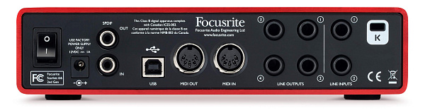 FOCUSRITE SCARLETT 6I6 2ND GEN USB аудио интерфейс, 6 входов/6 выходов