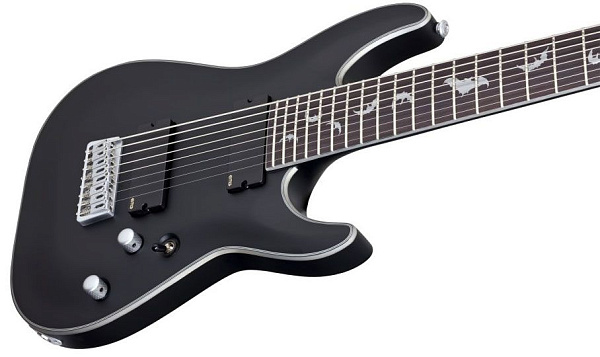 Электрогитара SCHECTER [DAMIEN PLATINUM-8 SBK] электрогитара 8-струнная, корпус: красное дерево, гриф: клен, накладка: палисандр, 24 лада, цвет: Satin Black (SBK)