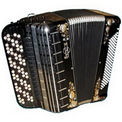 Баян концертный «МИР» 107/64×120/59-IV-15+6(7) (Тульская Гармонь БН-2) 5-рядный.