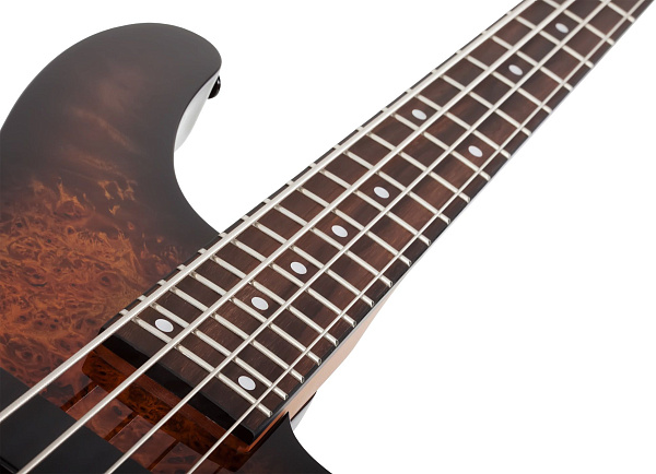 Бас-гитара SCHECTER [C-4 STANDARD TB] бас-гитара 4-струнная, корпус: красное дерево, топ из капа, гриф: печеный клен, накладка: палисандр, 24 лада, цвет Tobacco Burl (TB)