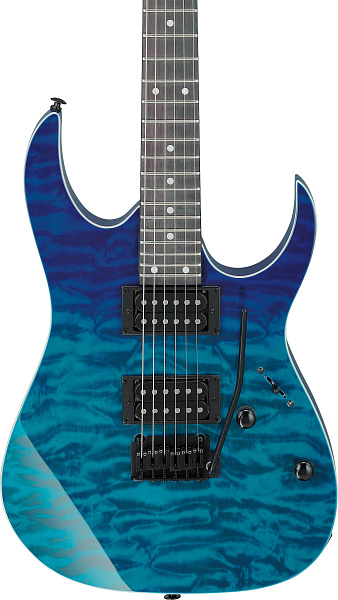 IBANEZ GRG120QASP-BGD - Электрогитара Superstrat, цвет Transparent Blue/синий гардиент