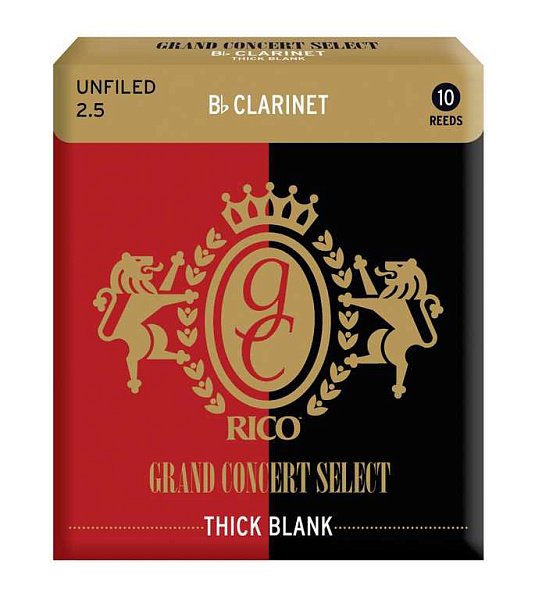 Rico RCJ1025 Grand Concert Select Thick Blank - Трости для кларнета Bb, размер 2.5