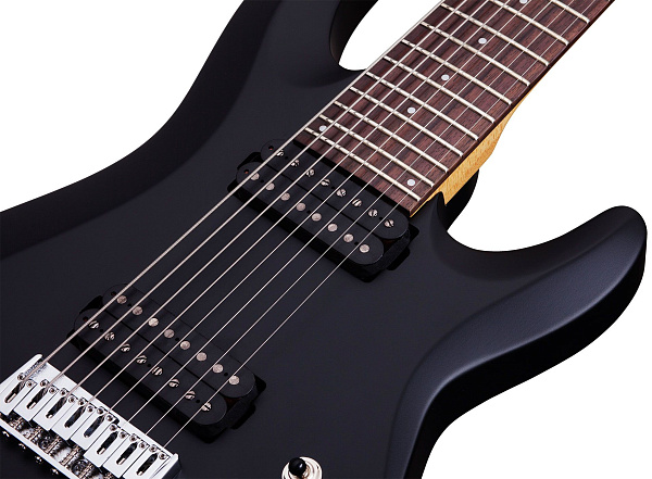 Электрогитара SCHECTER [C-8 DELUXE SBK] электрогитара 8-струнная, корпус: липа, гриф: клен, накладка: палисандр, 24 лада, цвет: Satin Black (SBK)