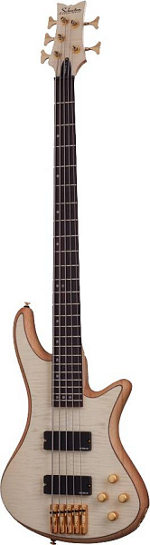 Бас-гитара SCHECTER [STILETTO CUSTOM-5 NAT] бас-гитара 5-струнная,корпус красное дерево, топ: волнистый клен, гриф: клен/орех, на болтах, накладка: палисандр, 24 лада, цвет Natural Satin (NAT)