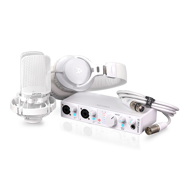 Arturia MiniFuse Recording Pack White - USB Аудиоинтерфейс, студийный комплект, цвет белый