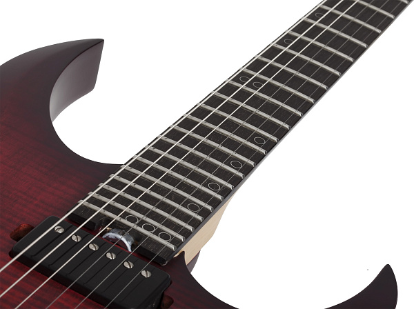 Электрогитара SCHECTER [SUNSET-6 EXTREME SCB] электрогитара 6-струнная, корпус: ньятон, топ: огненный клен, гриф: клен, накладка: черное дерево, 24 лада, цвет: Scarlet Burst (SCB)