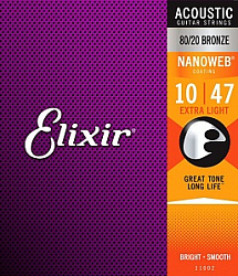 Elixir 11002 (10-47) - Струны для акустической гитары