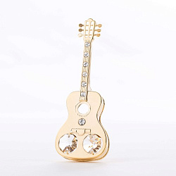 Сувенир U-4139 "гитара" с кристалами Swarovski (золото)