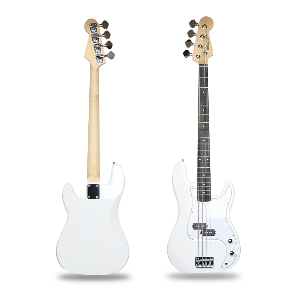 Bosstone BG-04 WH - Бас-гитара 4х-струнная с чехлом, цвет белый