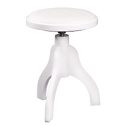 BRAHNER BPR-62/WH Стул для пианино или рояля деревянный, круглый, винтовой, цвет - белый.