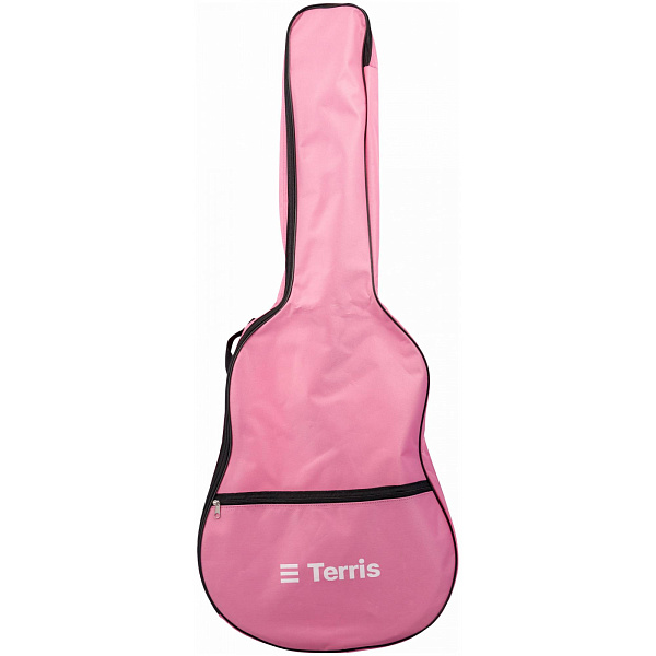 TERRIS TGB-A-01PNK - чехол для акустической гитары, без утепления, 2 наплечных ремня, цвет розовый