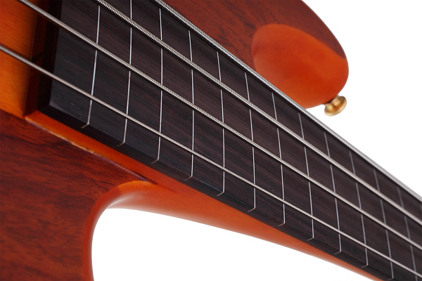 Бас-гитара безладовая  SCHECTER [STILETTO STUDIO-4 FL HSN] бас-гитара 4-струнная безладовая, корпус: красное дерево, топ: бубинга, гриф: клен/многослойный орех, накладка: палисандр, цвет: Honey Satin (HSN)