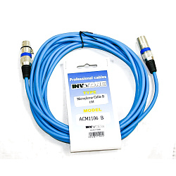 Invotone ACM1110B - Микрофонный кабель, XLR F <-> XLR M длина 10м (синий)
