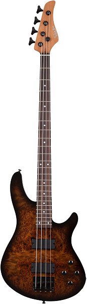 Бас-гитара SCHECTER [C-4 STANDARD TB] бас-гитара 4-струнная, корпус: красное дерево, топ из капа, гриф: печеный клен, накладка: палисандр, 24 лада, цвет Tobacco Burl (TB)