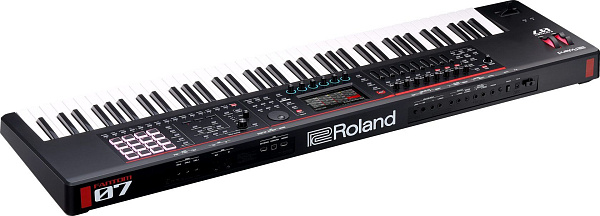 Синтезатор/рабочая станция ROLAND [FANTOM-07] с 76 клавишами (чувствительными к скорости нажатия), генератором ZEN-Core/SuperNATURAL, более 3 500 тембров. Есть сенсорный экран, 16 пэдов с RGB-подсветкой, секвенсор, арпеджиатор, аудиоинтерфейс, MIDI