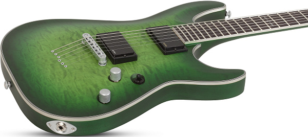Электрогитара SCHECTER [C-1 PLATINUM SGRB] электрогитара 6-струнная, корпус: красное дерево, гриф: клен, накладка: палисандр, 24 лада, цвет: Satin Green Burst (SGRB)