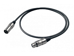 Proel BULK250LU10 - Микрофонный кабель, XLR папа <-> XLR мама, длина - 10 м.