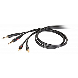 Die HARD DHG535LU18 - Проф. аудио кабель 2-х 6.3мм  джек моно  --- 2х RCA, длина 1,8м