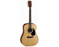 CORT AD810-NS W BAG Акустическая гитара с чехлом, дредноут, цвет натуральный матовый.