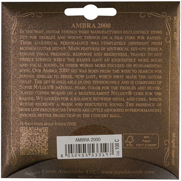 AQUILA  AMBRA 2000 108C  - Струны для классической гитары