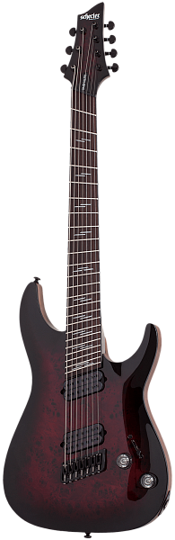 Электрогитара SCHECTER [OMEN ELITE-7 MS  BCHB] электрогитара 7-струнная, мультимензур, корпус: красное дерево, топ: кап, гриф: клен, накладка: палисандр, 24 лада, цвет: Black Cherry Burst (BCHB)