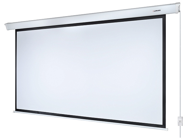 [LMC-100123] Экран с электроприводом Lumien [Master Control] 259x400 см (раб.область 221х392 см) (177") Matte White черн. кайма сверху 34 см 16:9