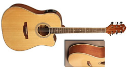 FLIGHT AD-200 CEQ NA Электроакустическая гитара с вырезом, цвет натуральный.