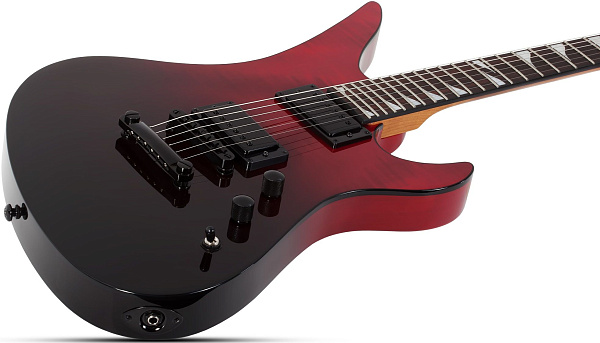 Электрогитара SCHECTER [AVENGER STANDARD BB] электрогитара 6-струнная, корпус: красное дерево, топ из капа, гриф: печеный клен, накладка: палисандр, 24 лада, цвет BloodBurst (BB)