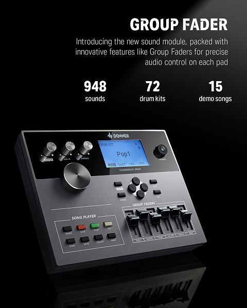 DONNER DED-500 Professional Digital Drum Kits - Профессиональная электронная ударная установка (5 пэ