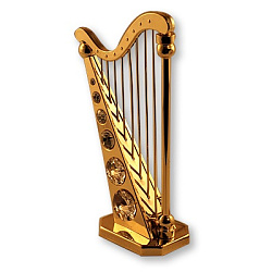 Crystal Temptations U-3458 - Сувенир "Арфа" с кристаллами Swarovski (золото)
