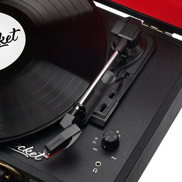 ROCKET VP-102 - Виниловый проигрыватель, цвет чёрный/красный