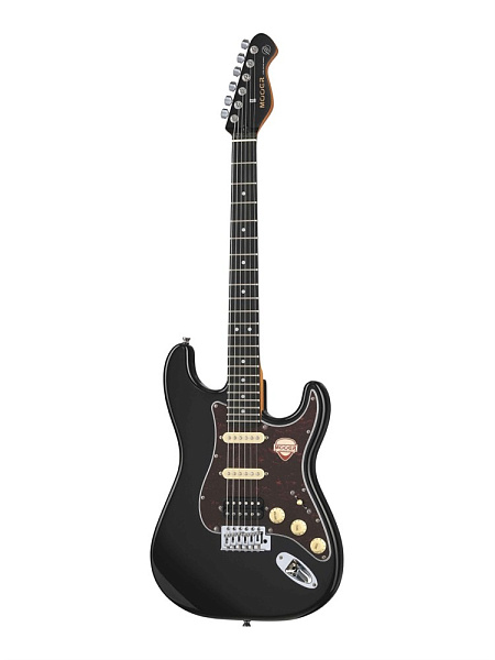 Mooer MSC10 Pro C Black - Электрогитара Stratocaster с чехлом, цвет чёрный
