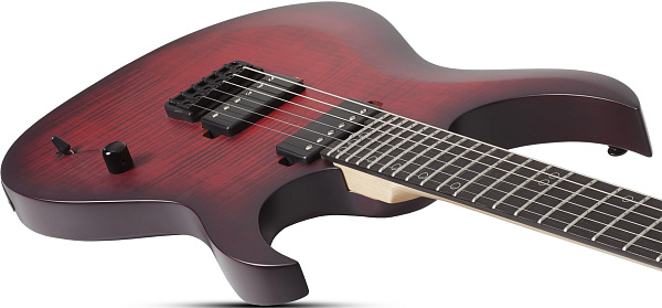 Электрогитара SCHECTER [SUNSET-6 EXTREME SCB] электрогитара 6-струнная, корпус: ньятон, топ: огненный клен, гриф: клен, накладка: черное дерево, 24 лада, цвет: Scarlet Burst (SCB)