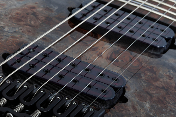 Электрогитара SCHECTER [OMEN ELITE-7 MS CHAR] электрогитара 7-струнная, мультимензур, корпус: красное дерево, топ: кап, гриф: клен, накладка: палисандр, 24 лада, цвет: Charcoal (CHAR)