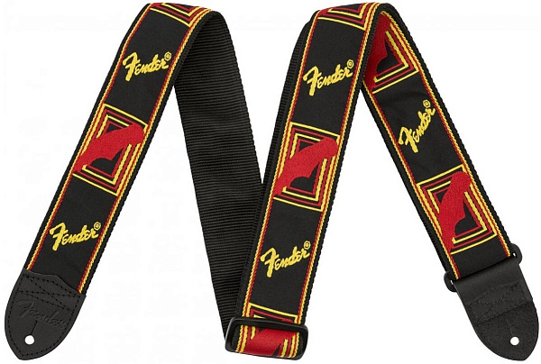 FENDER FSR 2' MONOGRAMMED STRAP BLACK/YELLOW/RED - Ремень
