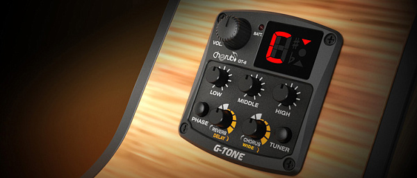 Cherub GT-6 - Гитарный эквалайзер цифровой 3-х полосный с тюнером и эффектами