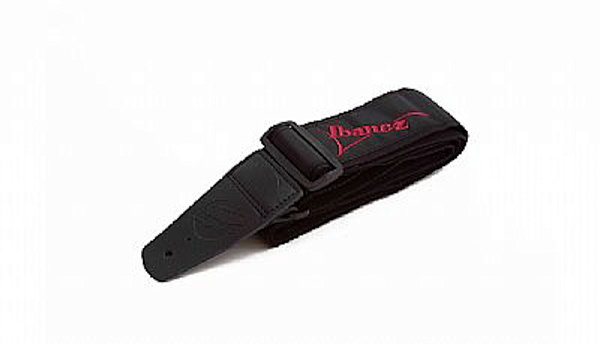 IBANEZ GST611LG-RD гитарный ремень с белым логотипом Ibanez, цвет красный