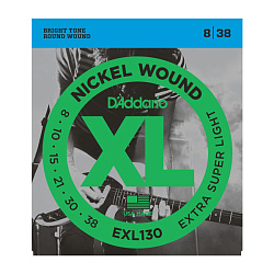 D'Addario EXL130 XL Nickel Wound Струны для электрогитары Extra Super Light (8-38).