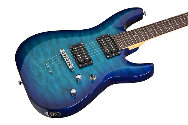 Электрогитара SCHECTER [C-6 PLUS OBB] электрогитара 6-струнная, корпус: липа, топ: стеганый клен, гриф клен, накладка палисандр, 24 лада, цвет: Ocean Blue Burst (OBB)